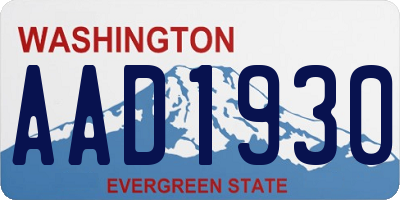 WA license plate AAD1930