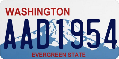 WA license plate AAD1954