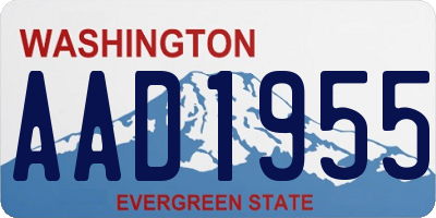 WA license plate AAD1955
