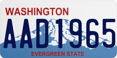 WA license plate AAD1965