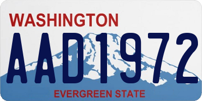WA license plate AAD1972
