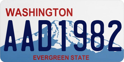 WA license plate AAD1982