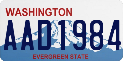 WA license plate AAD1984