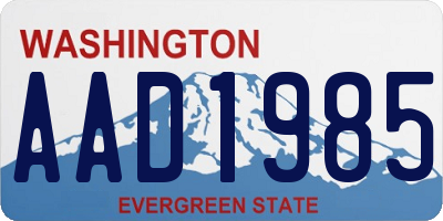WA license plate AAD1985