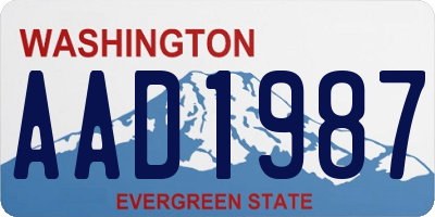 WA license plate AAD1987