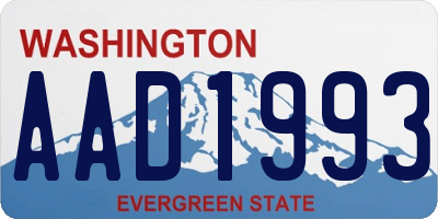 WA license plate AAD1993