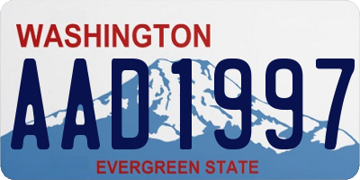 WA license plate AAD1997