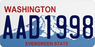 WA license plate AAD1998