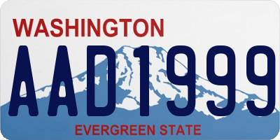 WA license plate AAD1999