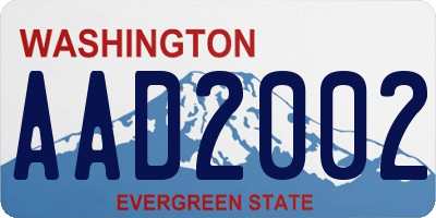 WA license plate AAD2002