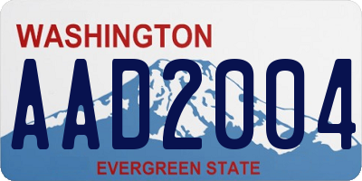 WA license plate AAD2004