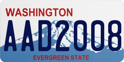 WA license plate AAD2008
