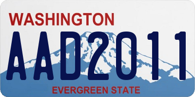 WA license plate AAD2011