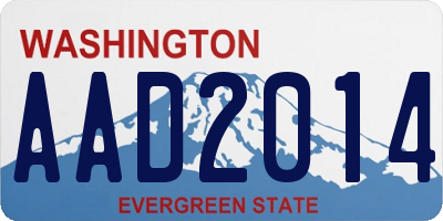 WA license plate AAD2014