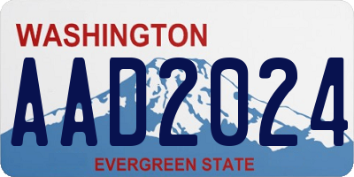 WA license plate AAD2024