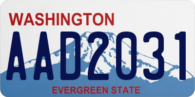 WA license plate AAD2031