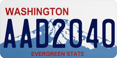 WA license plate AAD2040