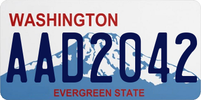 WA license plate AAD2042