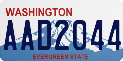 WA license plate AAD2044