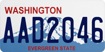 WA license plate AAD2046