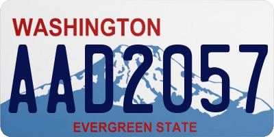 WA license plate AAD2057