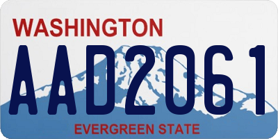WA license plate AAD2061