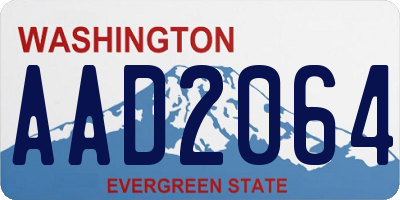 WA license plate AAD2064