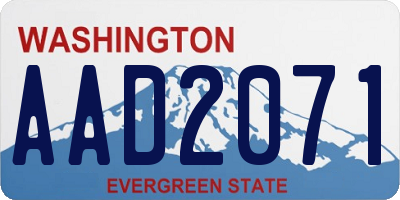WA license plate AAD2071