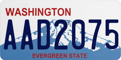 WA license plate AAD2075