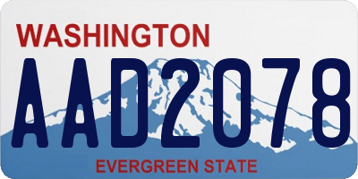 WA license plate AAD2078