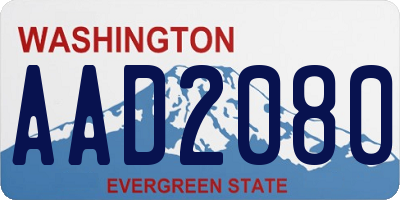 WA license plate AAD2080