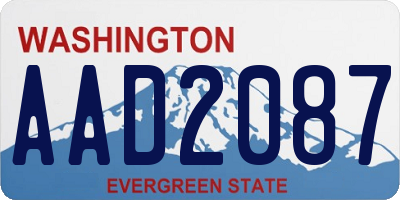WA license plate AAD2087