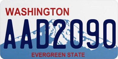 WA license plate AAD2090