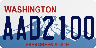WA license plate AAD2100