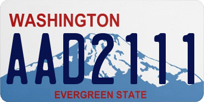 WA license plate AAD2111