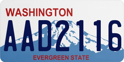 WA license plate AAD2116