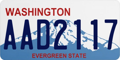 WA license plate AAD2117