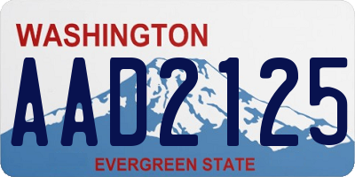 WA license plate AAD2125