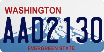 WA license plate AAD2130