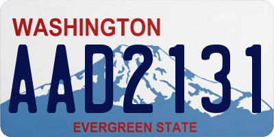 WA license plate AAD2131