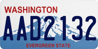WA license plate AAD2132