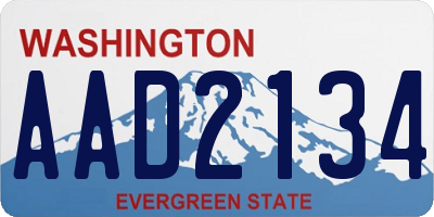 WA license plate AAD2134