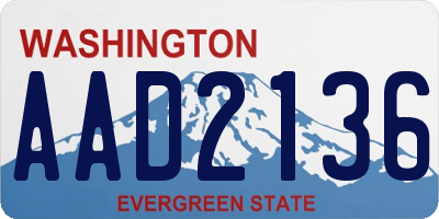 WA license plate AAD2136