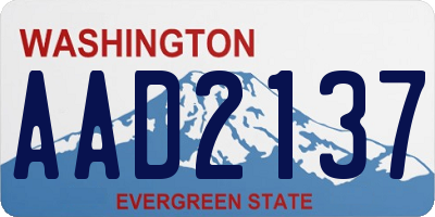 WA license plate AAD2137