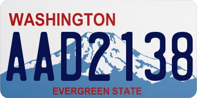 WA license plate AAD2138