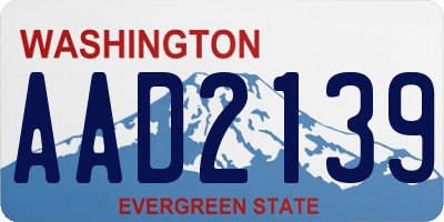 WA license plate AAD2139