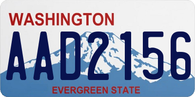WA license plate AAD2156