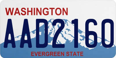 WA license plate AAD2160