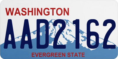 WA license plate AAD2162