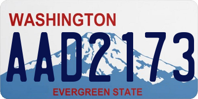 WA license plate AAD2173